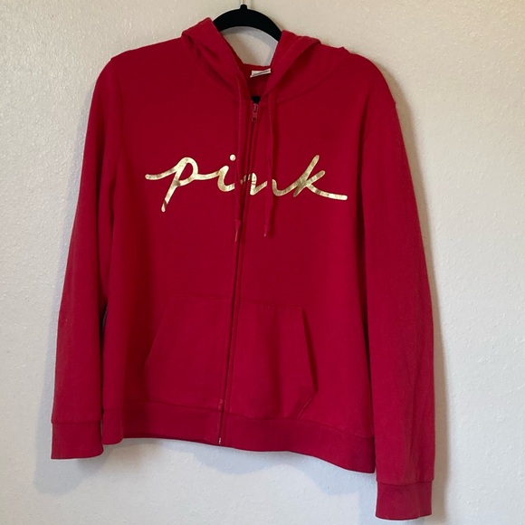 PINK Victoria's Secret Tops - PINK Victoria's Secret Red Hoodie